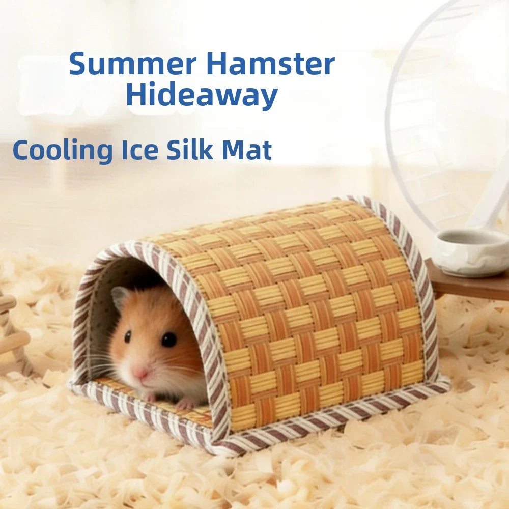 Bamboo Hamster Cave Nest | Cool Breathable Summer Pet Shelter