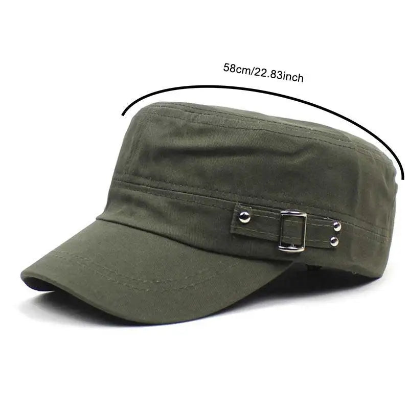 Hat Men Version Tide Solid Color Flat Baseball Caps Cotton Blend Cap Men Side Button Duck Tongue Hat Sunscreen Sports Hat Peaceful Pleasures Health and Wellness