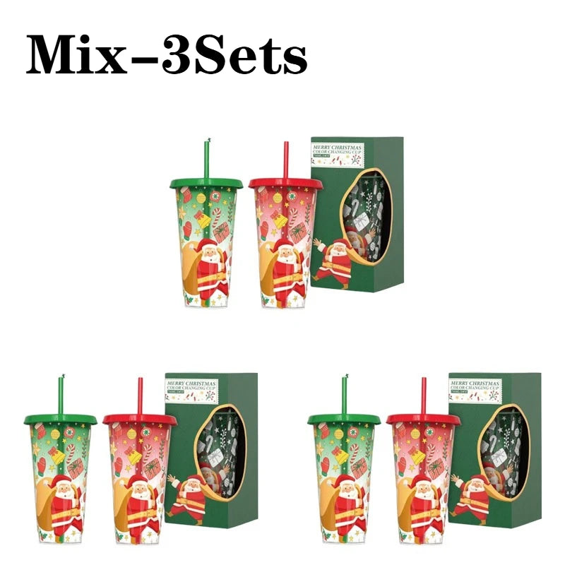 Christmas Color Changing Straw Cup | Santa Design 800ml