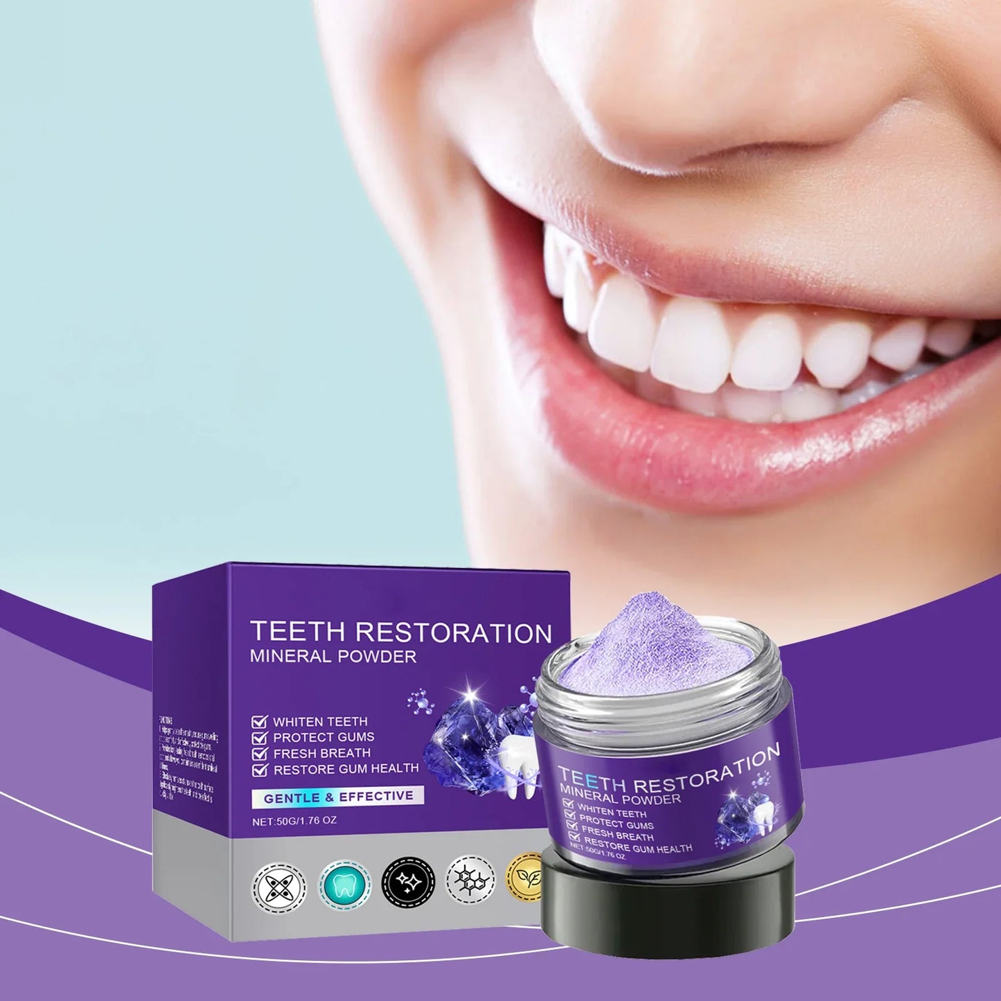Purple Mineral Tooth Powder – Whitening & Stain Removal 50g