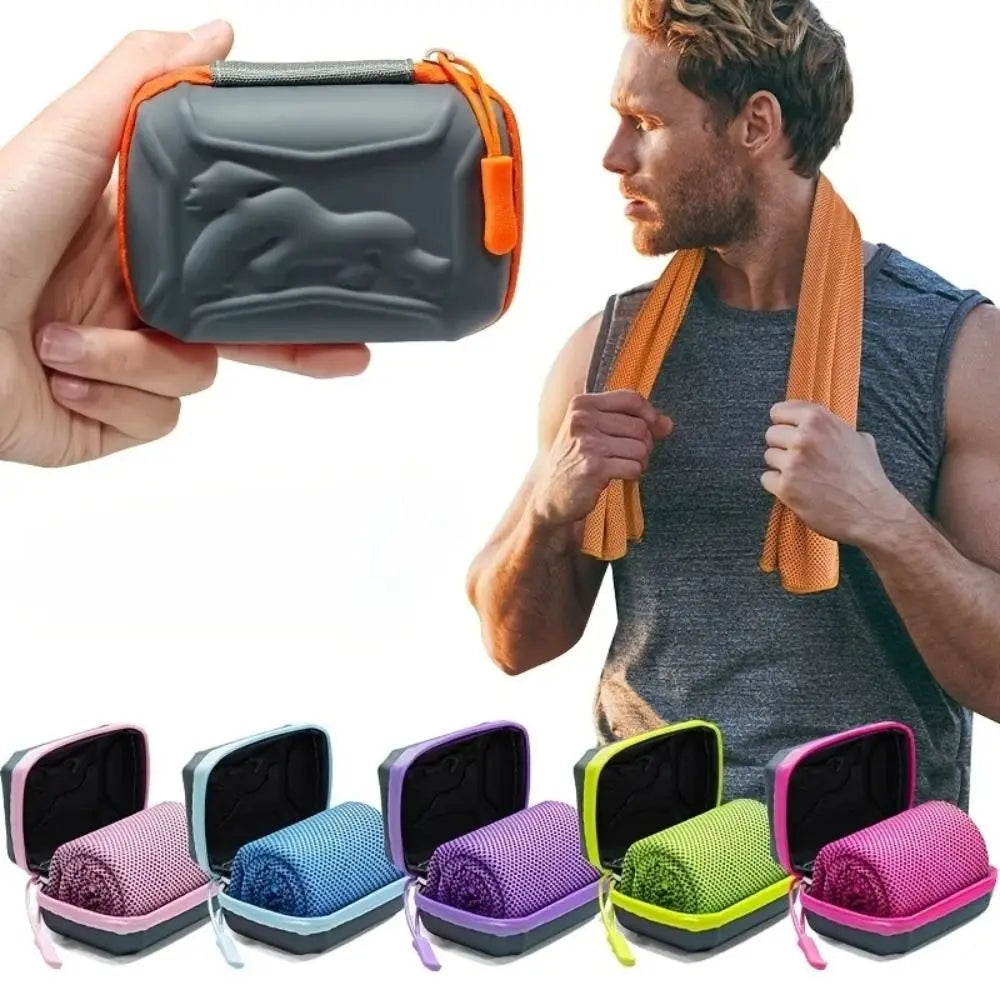 Portable Polyester Cooling Towel Microfiber EVA Case Quick Dry Towel Absorbent Ice Towel Outdoor Peaceful Pleasures Health and Wellness