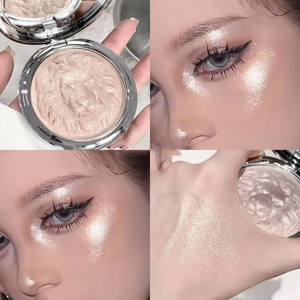 Moonlight White Highlighter Palette Shimmer Diamond Brighten Contour Blush Natural Long-lasting Daily Face Makeup Cosmetics Peaceful Pleasures Health and Wellness Champagne Gold