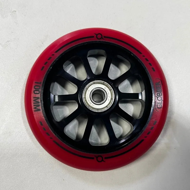 100mm Scooter Wheels with Bearings – Aluminum PU 2-Pack