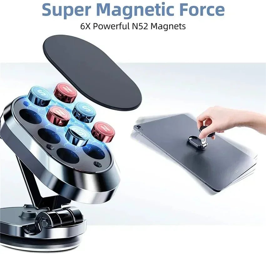 720° Rotation Foldable Magnetic Car Phone Holder Adjustable Universal Dashboard Stand Air Vent Mount GPS For iPhone Samsung Peaceful Pleasures Health and Wellness