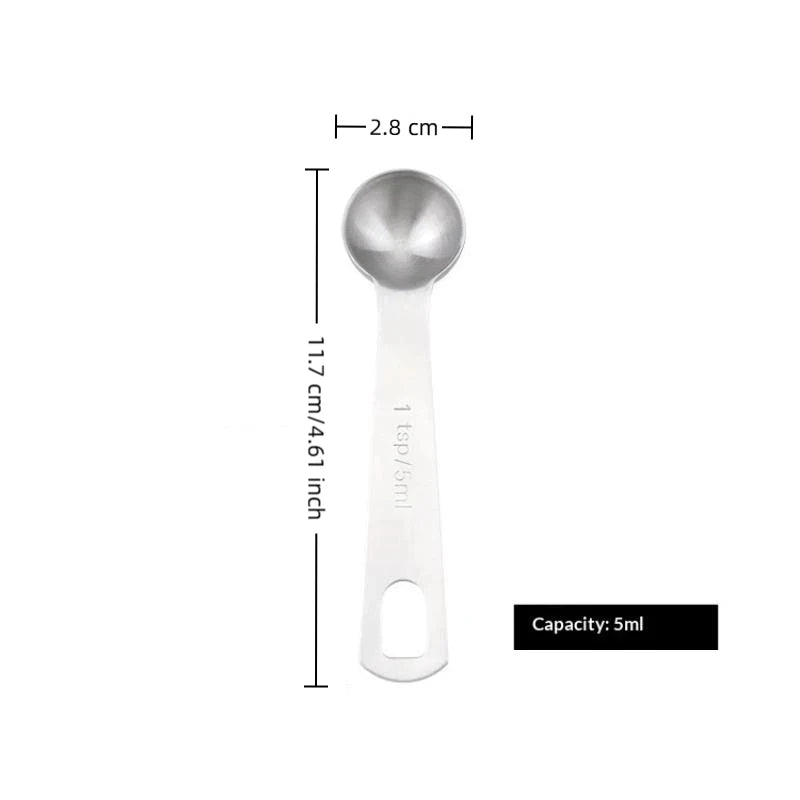 Stainless Steel Measuring Spoons Set 6 Pcs – Stackable Kitchen