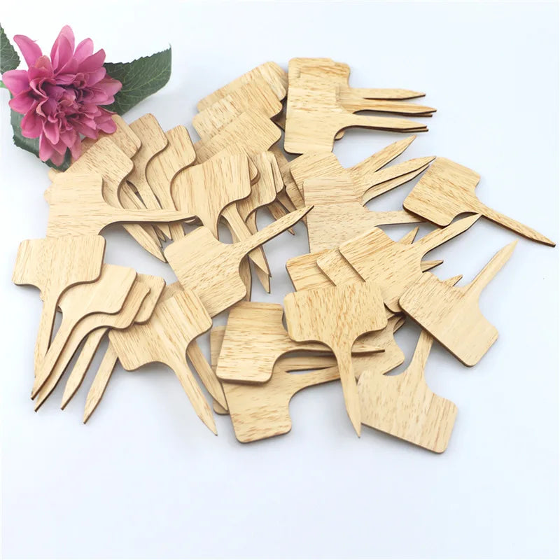 T-Type Wooden Plant Labels | Eco Garden Markers 5–30 Pack