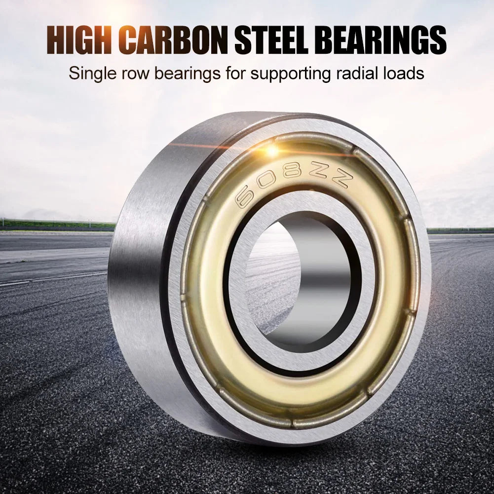 20-100pcs Ball Bearings 608ZZ ABEC-7 Deep Groove Miniature Bearings For Skateboard Scooter High Carbon Steel Single Row Bearings Peaceful Pleasures Health and Wellness