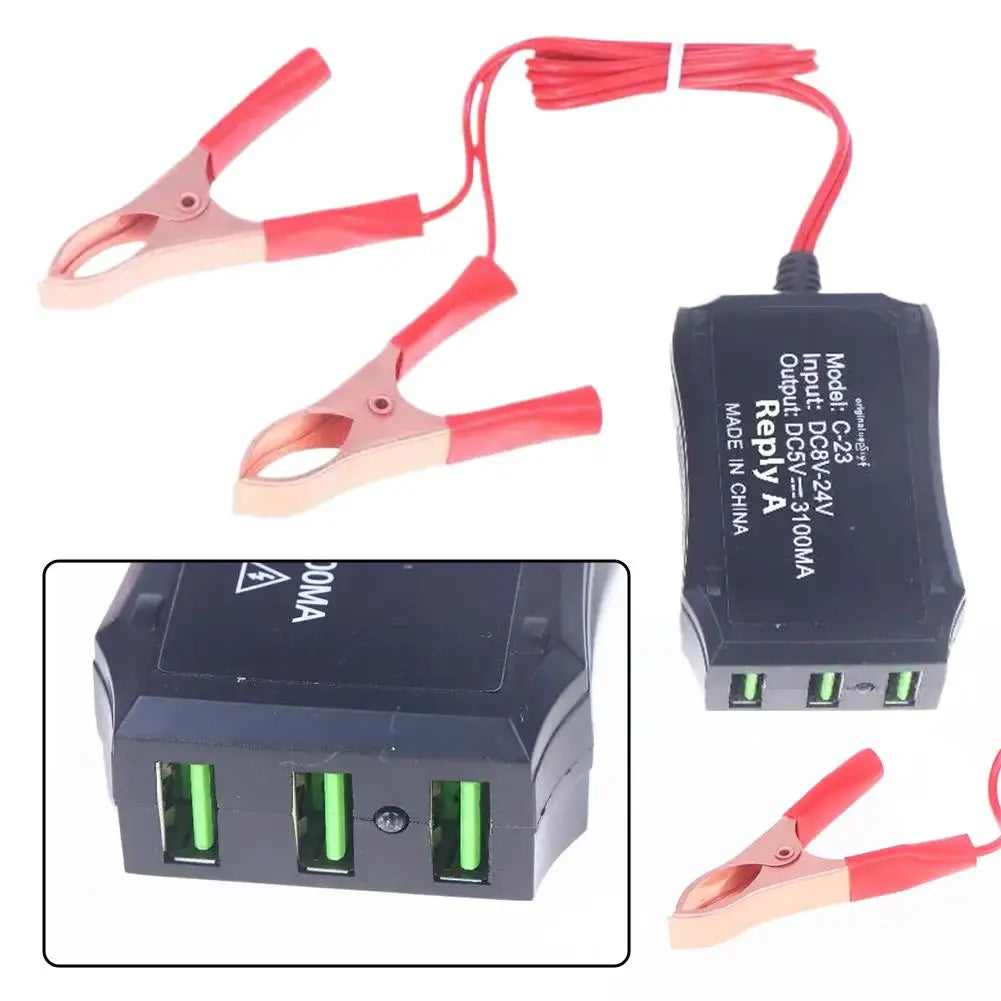 8V-24V Power Adapter Converter USB Interface With Battery Clip Outdoor Emergency Power Adapter For Phone LED Light Peaceful Pleasures Health and Wellness