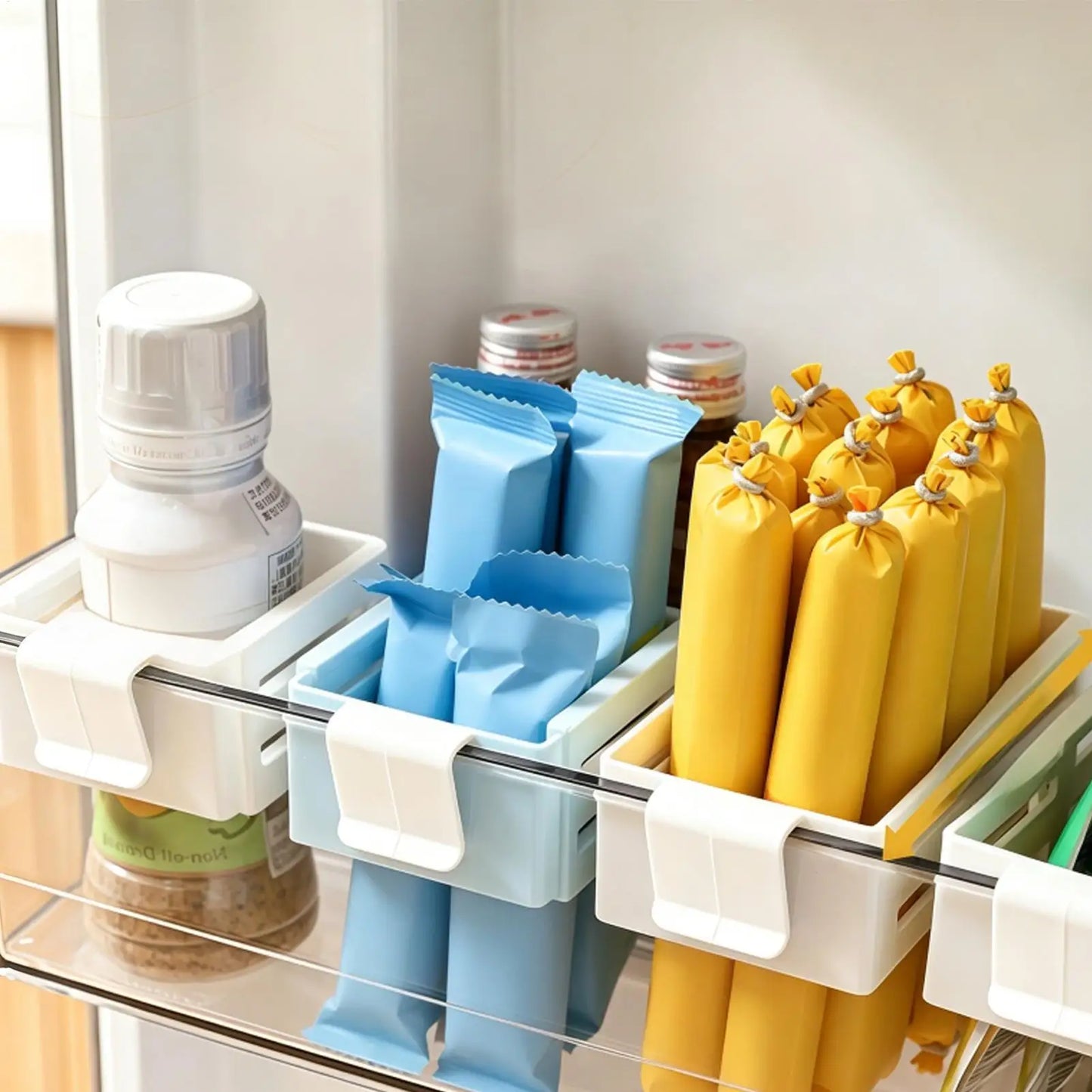 Expandable Fridge Door Organizer Basket | Snap-On Storage