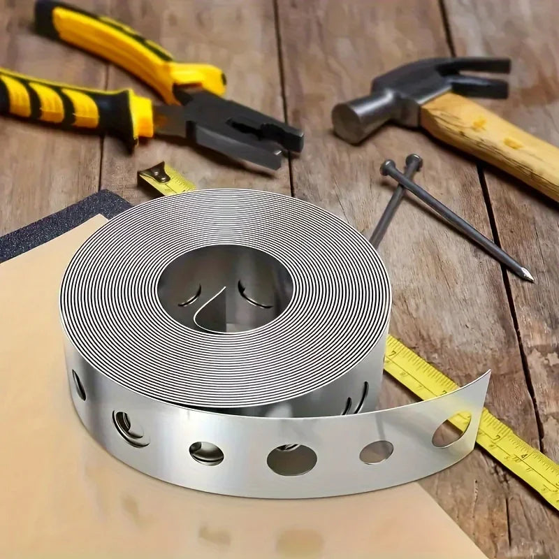 1 roll of galvanized steel tape, pre-punched multi-slot metal tape for pipe support and sheet metal work Peaceful Pleasures Health and Wellness