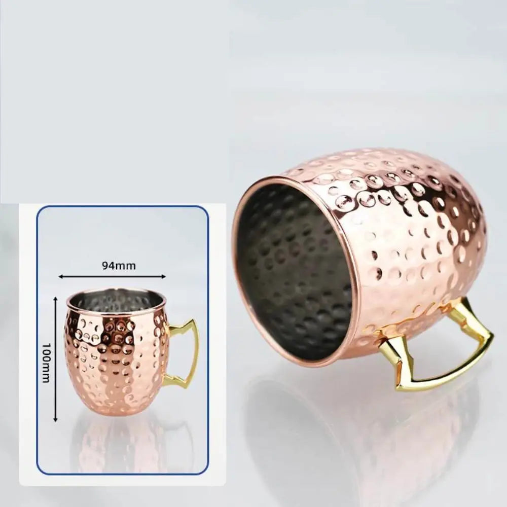 500ml Pure Copper Moscow Mule Mug | Handcrafted Brushed Cup