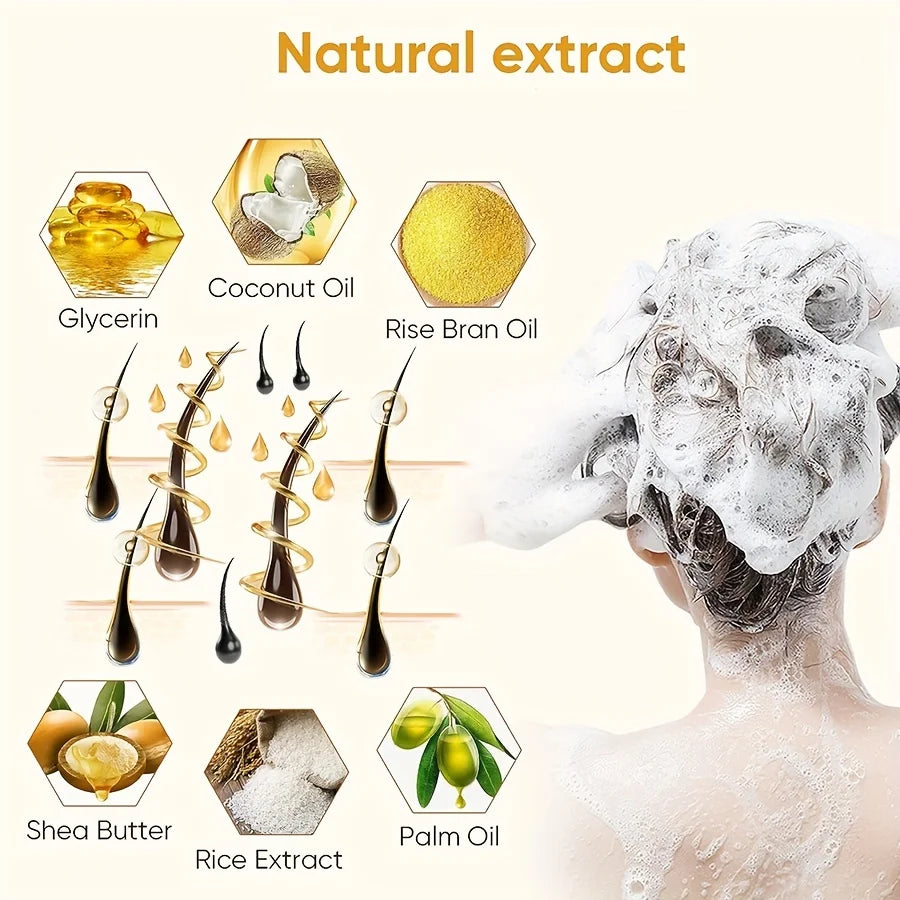 GZE Rice Water Shampoo Bar & Solid Conditioner for Dry Hair