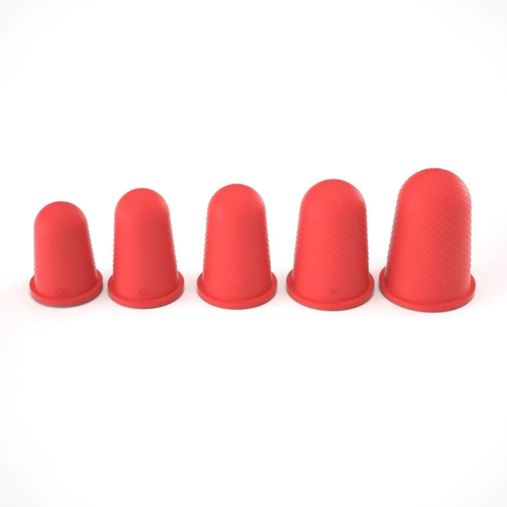 5Pcs/set Silicone Finger Protectors High-temperature Resistant Electronic Factory Operation Gloves Peaceful Pleasures Health and Wellness Red