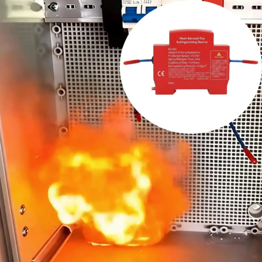 Dual-Line Design Flame Retardant Device Automatic Activation Non Pollution Automatic Fire Extinguishing Sticker DIN Rail Mount Peaceful Pleasures Health and Wellness