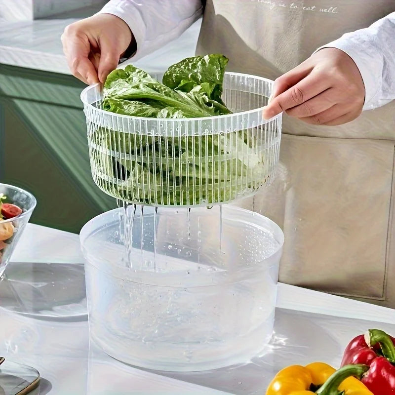 Large Salad Spinner with Bowl & Mesh Basket | Wash & Dry