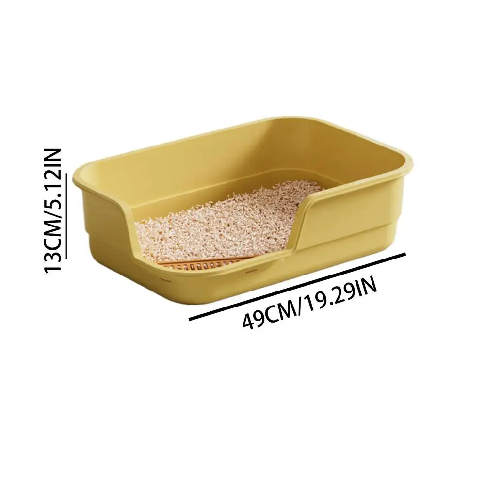 Semi-Enclosed Cat Litter Box with Scoop | Odor Control & Easy Clean