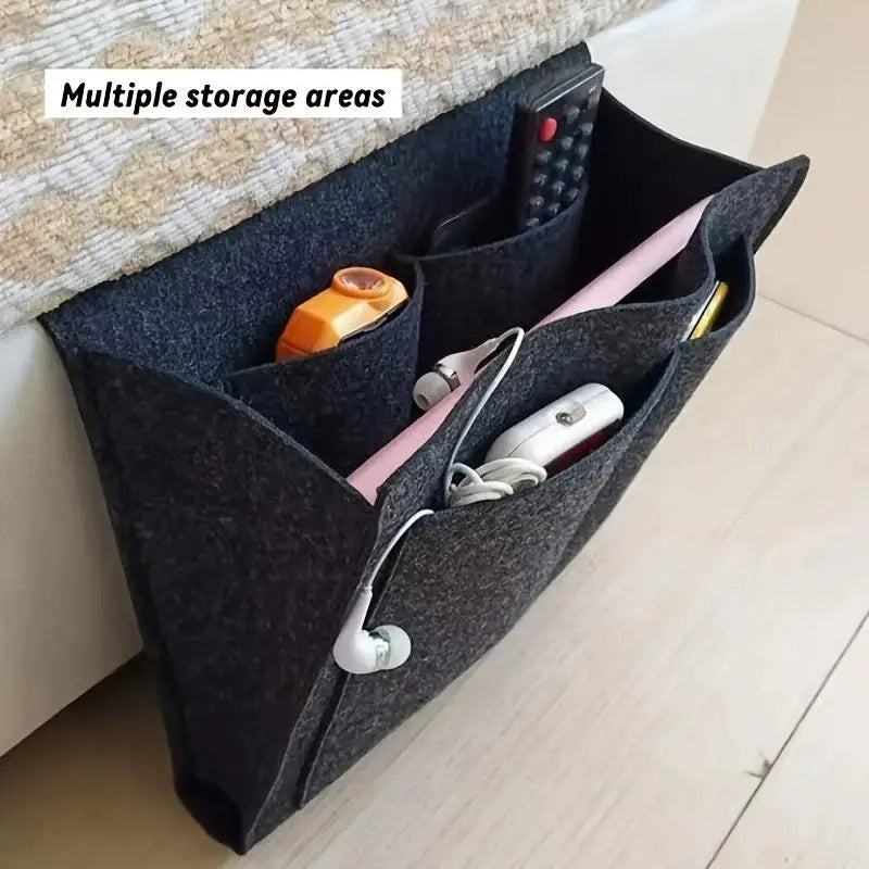 Felt Bedside Hanging Organizer | Multi-Pocket Bed Storage Caddy