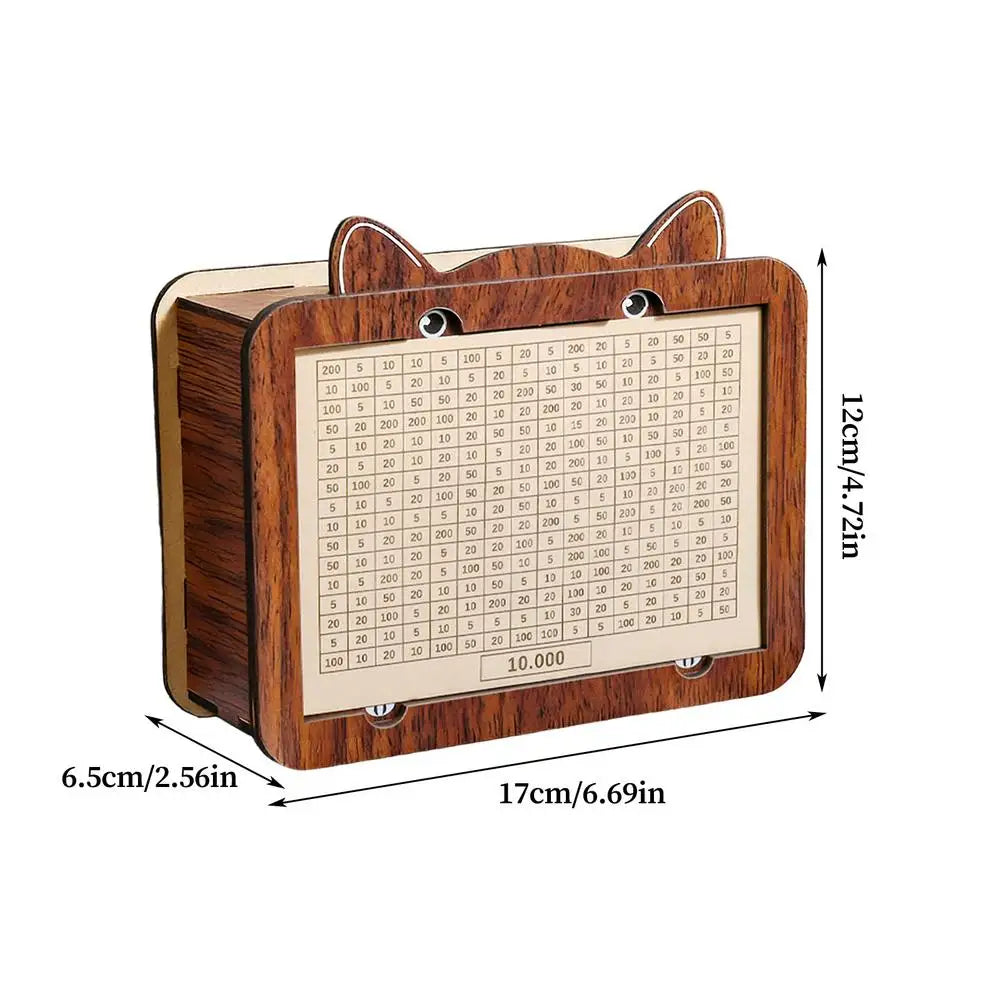 Retro Wooden Piggy Bank with Digital Counter | Money Box