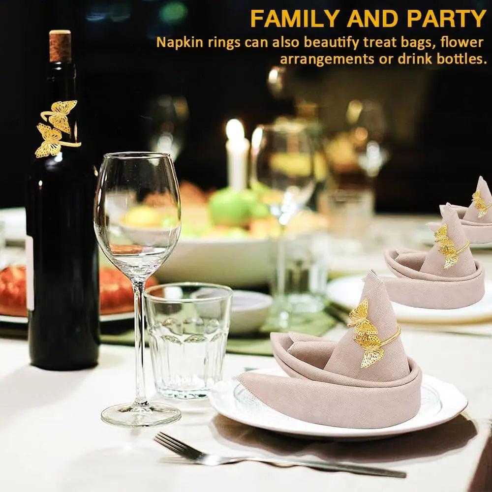 Butterfly Napkin Rings | Elegant Wedding & Party Table Decor