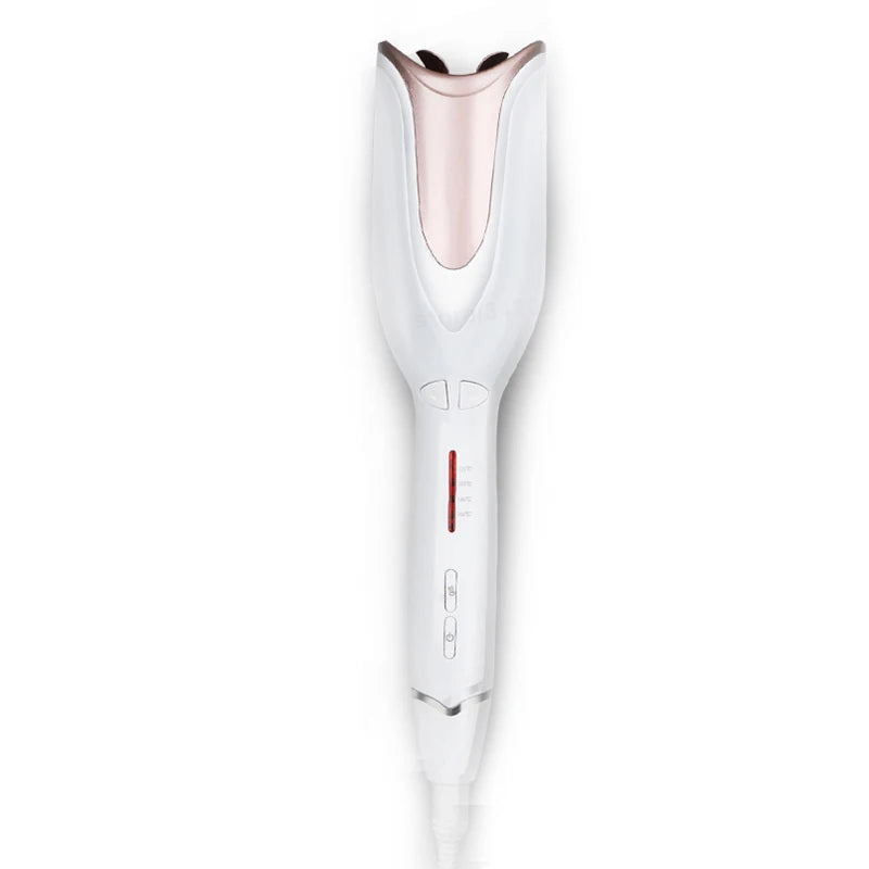 Fully automatic electric rotary hair curler for creating big waves does not damage hair resistant to heat Peaceful Pleasures Health and Wellness WHITE 100V-240V UK Plug
