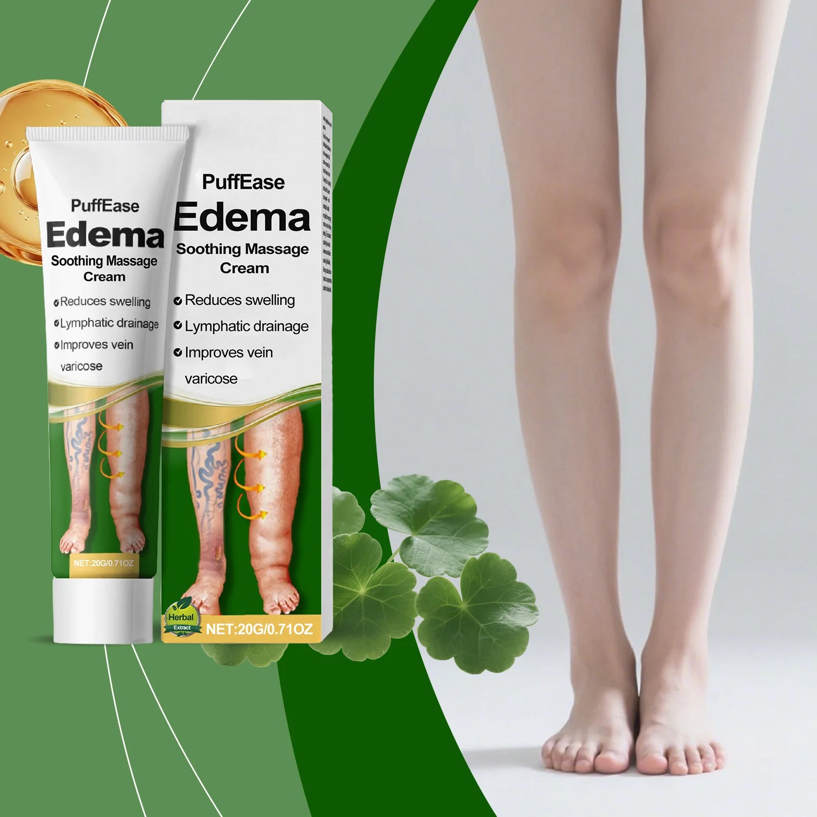 Varicose Vein & Leg Edema Relief Cream | Swelling & Circulation Leg Relief Cream Peaceful Pleasures Health and Wellness