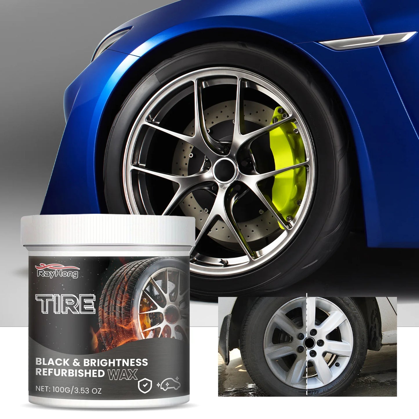 Car Tire & Wheel Hub Paste | Rust Removal, Gloss & Protection