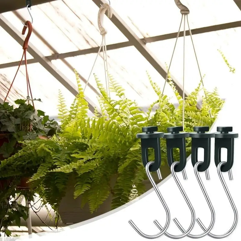 6/30Pcs Greenhouse Hanging Plant Hooks Nylon Roller Track S Hook for Hanging Plants Basket Garden Greenhouse Hanging Accessory Peaceful Pleasures Health and Wellness