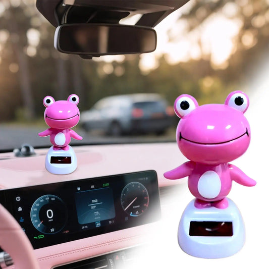 Solar Frog Car Dashboard Decoration – Bobbing Ornament for Auto Dashboard Ornament Peaceful Pleasures Health and Wellness