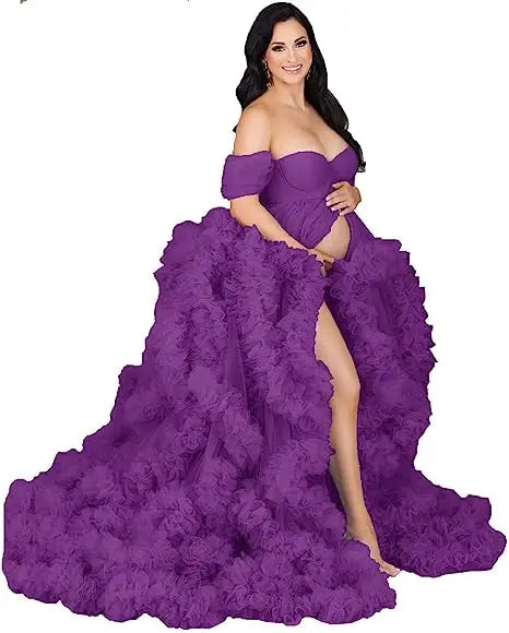 Pretty Fluffy Tulle Maternity Dresses vestidos para embarazadas Photographie de vêtements de maternité baby shower Peaceful Pleasures Health and Wellness 25 US 20 China Mainland