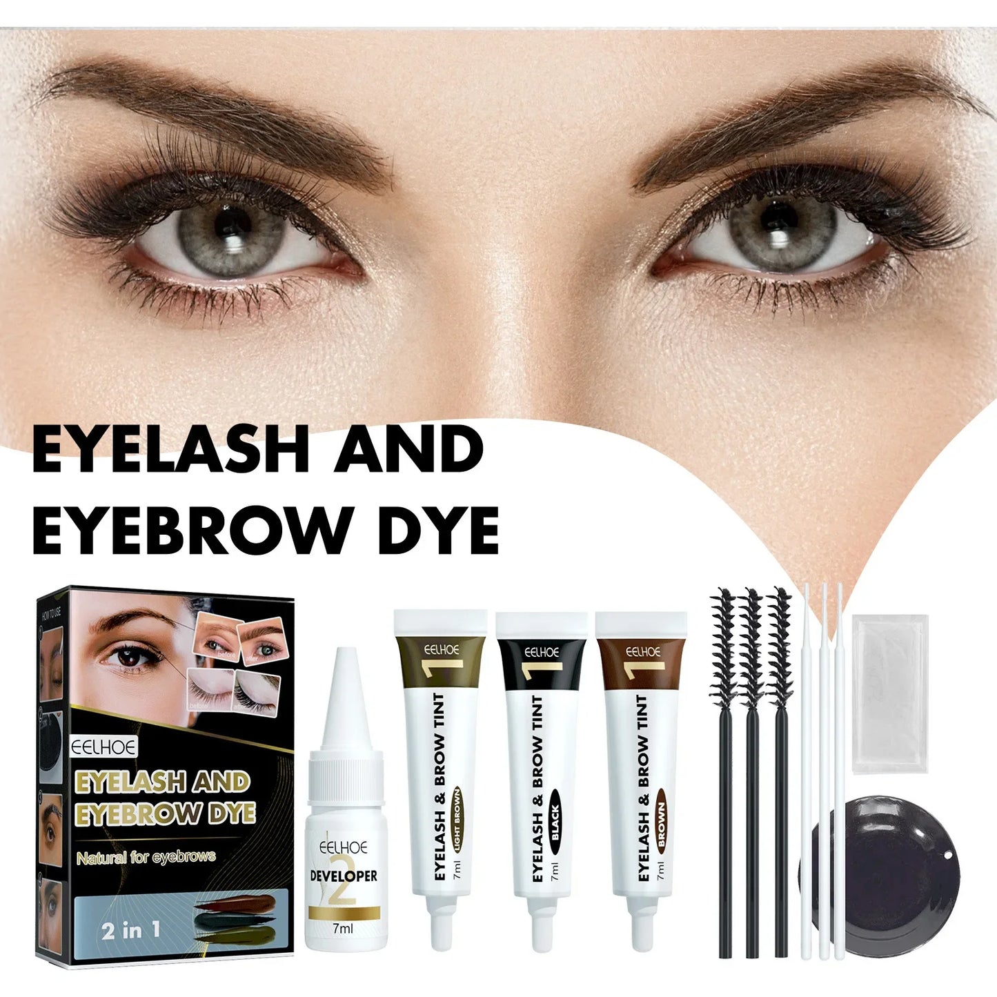 Semi-Permanent Eyebrow & Lash Tint Kit – Waterproof Cream