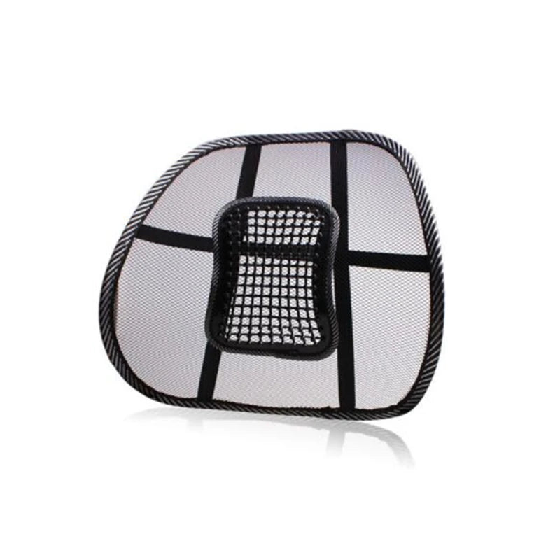 Car Seat Office Chair Massage Back Lumbar Support Mesh Ventilate Cushion Pad Black Mesh Back Lumbar Cushion For Car Driver Peaceful Pleasures Health and Wellness black white