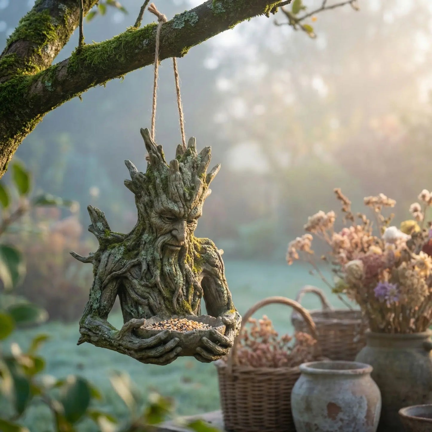 Resin Tree Man Bird Feeder – Outdoor Sculpture Garden Décor
