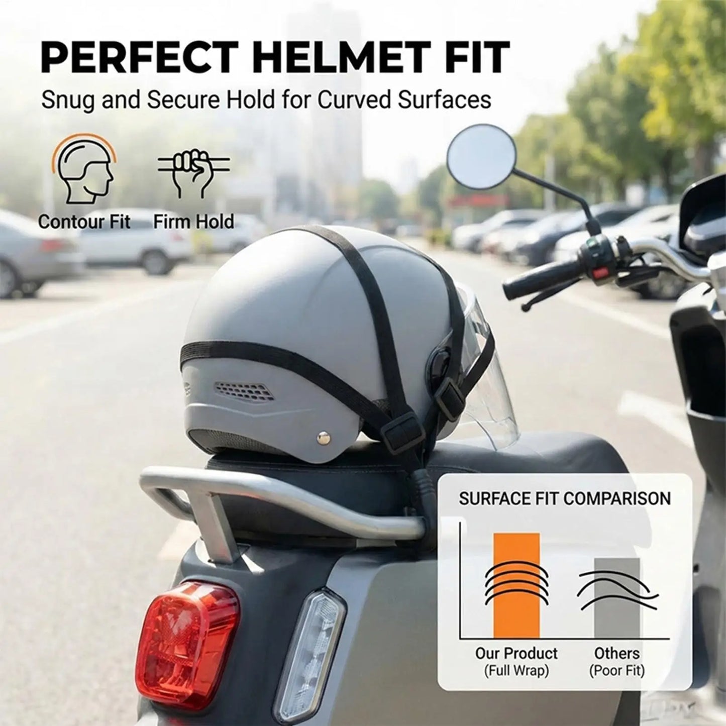Motorcycle Helmet Luggage Strap – Elastic Bungee Cord & Hook