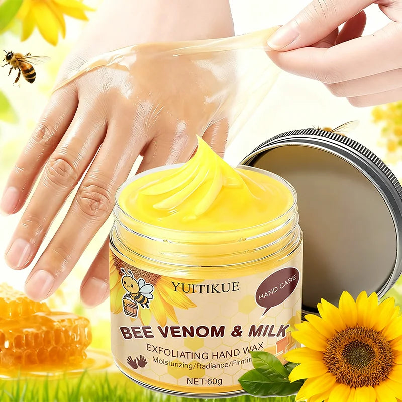Bee Venom Exfoliating Hand Wax Mask 60g – Moisturize & Firm Exfoliating Hand Mask Peaceful Pleasures Health and Wellness