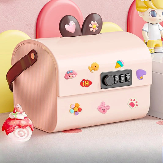 Large Capacity Combination Lock Money Bank Storage Box Cartoon Password Cash Coin Saver Organizer for Bedroom Desk Decor Gift Peaceful Pleasures Health and Wellness