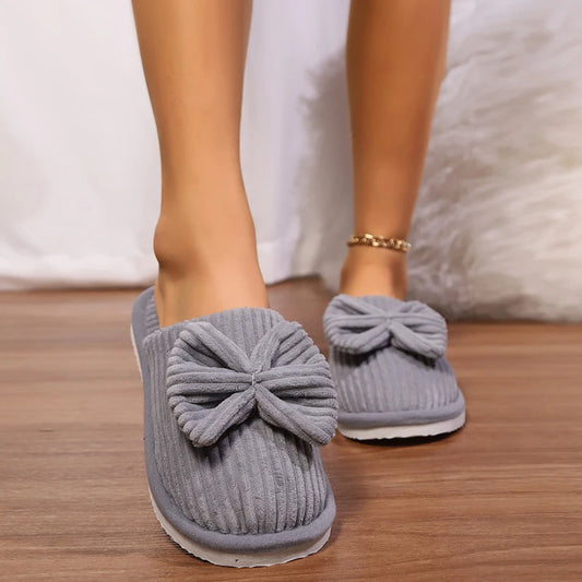 Women's Bow Slippers – Soft, Warm & Lightweight Indoor Shoes Women's Indoor Slippers Peaceful Pleasures Health and Wellness