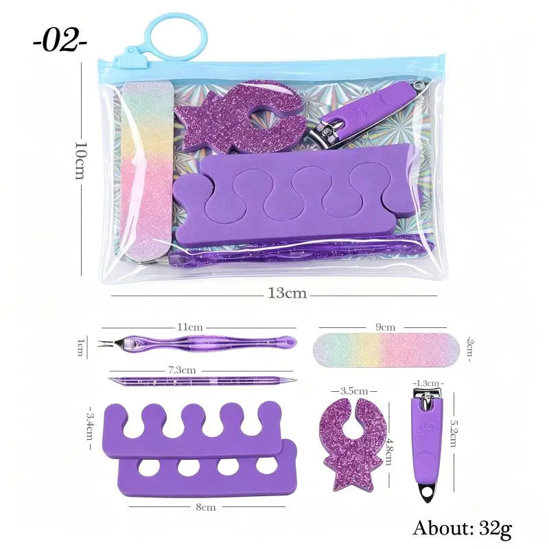 Portable 5/6Pcs Manicure Pedicure Tool Manicure Care Kit Dead Skin Pusher Nail Clipper Nail File Polishing Block Grinding Tool Peaceful Pleasures Health and Wellness 2