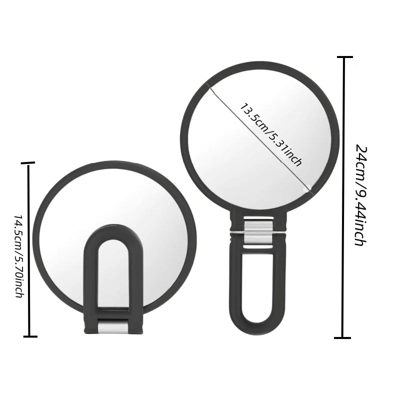 Magnifying Handheld Mirror Double Sided, 1 x 15x Magnification Hand Mirror, Travel Folding Stand Adjustable Dressing Table Peaceful Pleasures Health and Wellness