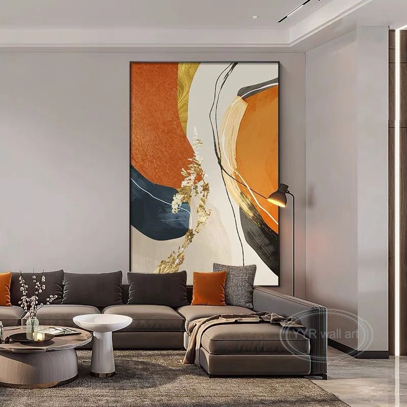 Nordic Wall Art Decor Oil Painting Modern Abstract Image High Quality Home Hanging Poster Handmade Canvas Mural For Parlor Porch Peaceful Pleasures Health and Wellness
