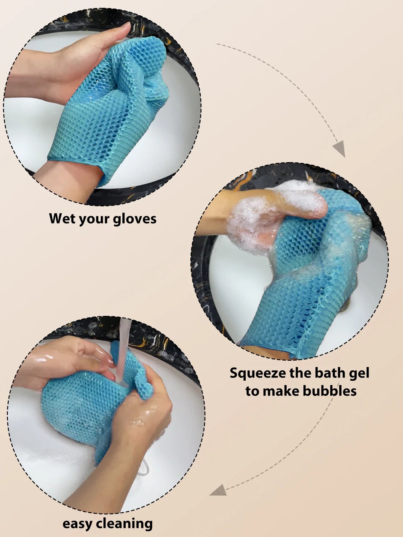 Exfoliating Shower Glove | Honeycomb TPU Antibacterial Bath Mitt