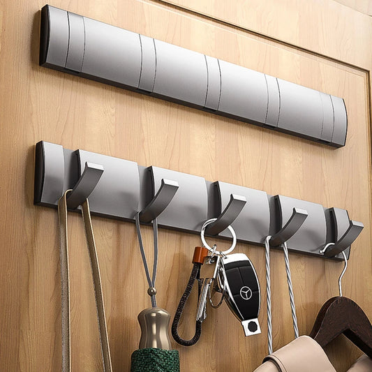 YUNJIEYA 6-Hook Folding Wall Hook Rack – Bathroom & Kitchen Wall Hook Rack Peaceful Pleasures Health and Wellness
