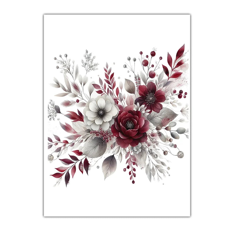 Nordic Rose Botanical Canvas Wall Art | Minimalist Floral Print Botanical Canvas Print Peaceful Pleasures Health and Wellness 03 20x25cm No Frame China Mainland
