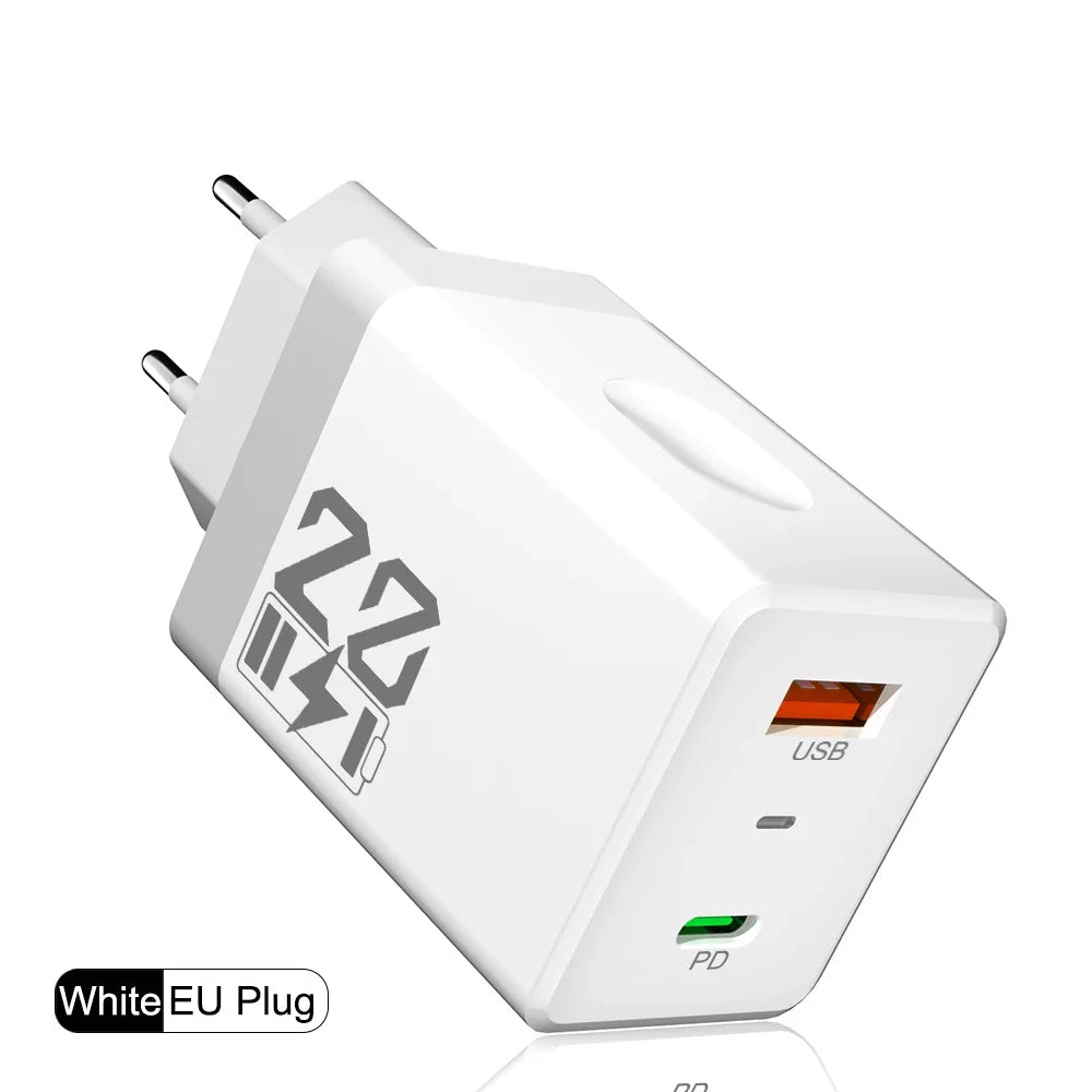 20W USB-A & USB-C Fast Wall Charger – QC 3.0 Quick Charge