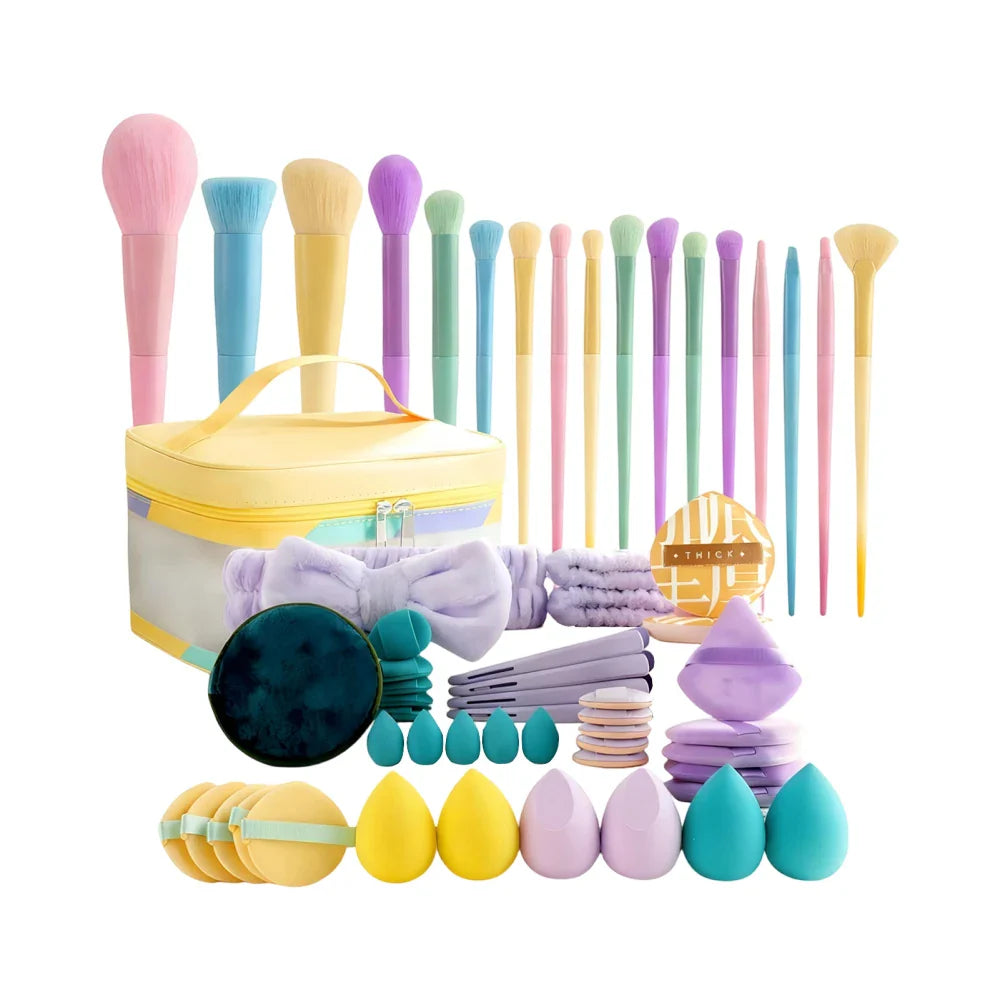 59-Piece Makeup Brush Set with Bag, Sponges & Trimmer