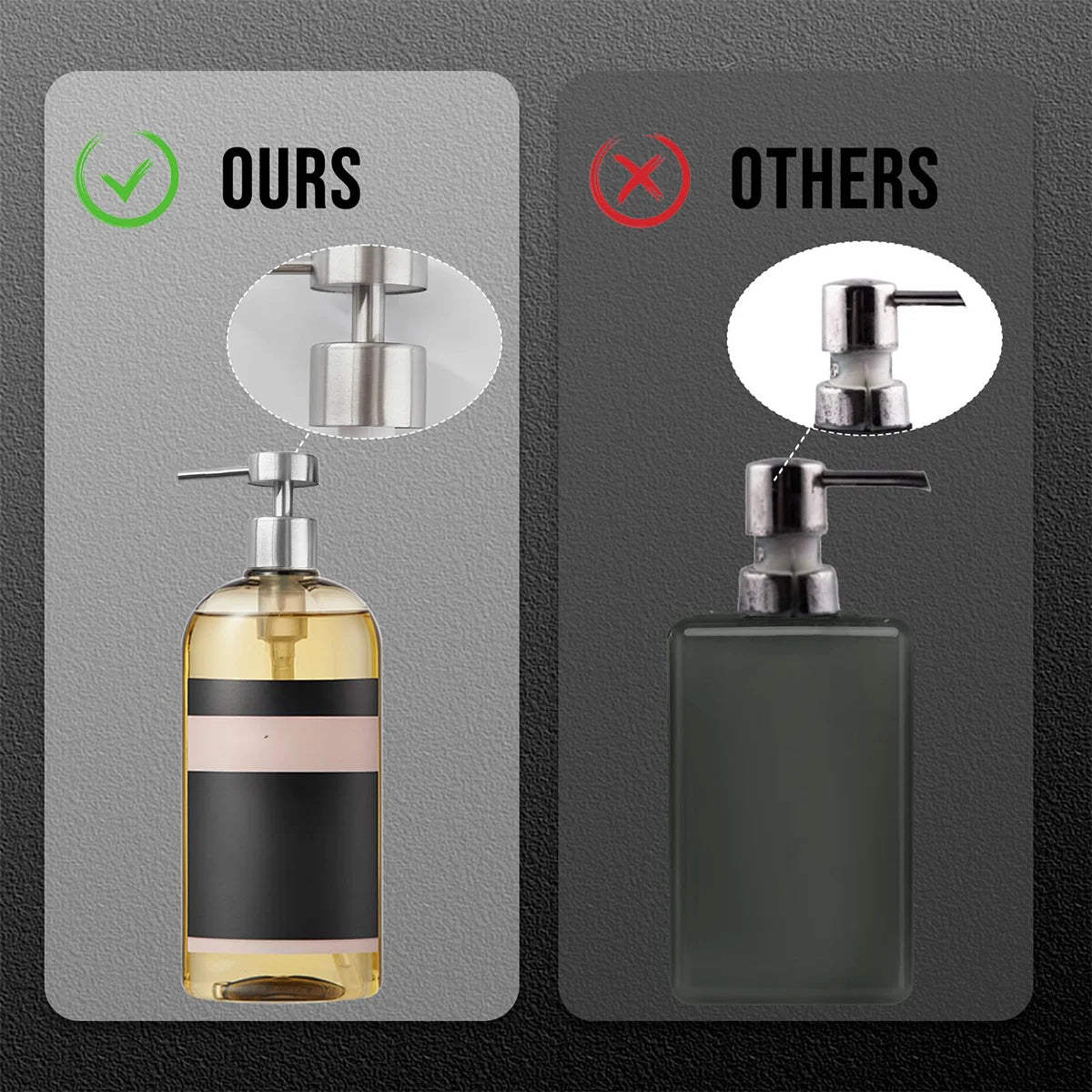 2/4pcs Stainless Steel Soap Pump, Soap Dispenser Pump Replacement Spare Fits 25mm Bottle Mouth, for Kitchen Bathroom Worktop Peaceful Pleasures Health and Wellness