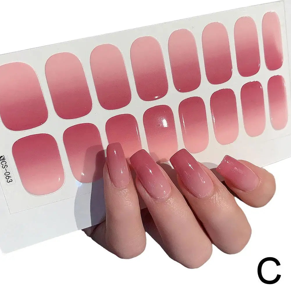 Naked Gradient Nail Wraps – Ombré French Decals, No Lamp