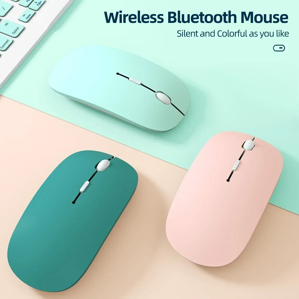 Wireless Bluetooth-compatible Mouse Portable Ergonomic Computer Mice For Laptop iPad Tablet PC Mobile Phone Office Gaming Mouse Peaceful Pleasures Health and Wellness
