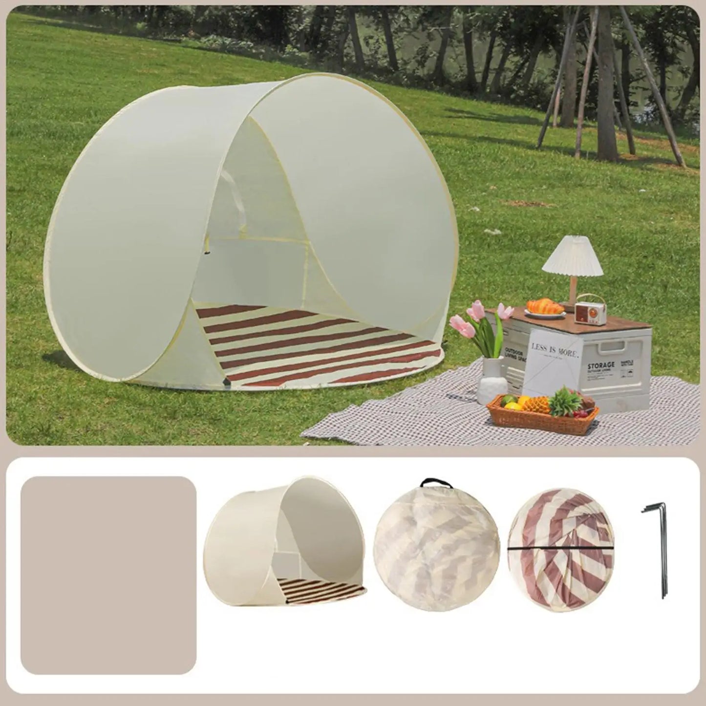 Pop-Up Beach Tent for 3-4 People | UPF 50+ Sun Shelter Canopy