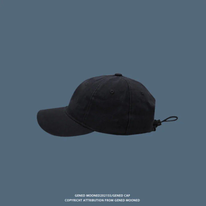 Drawstring Curved Brim Cotton Cap | Unisex Sun Hat