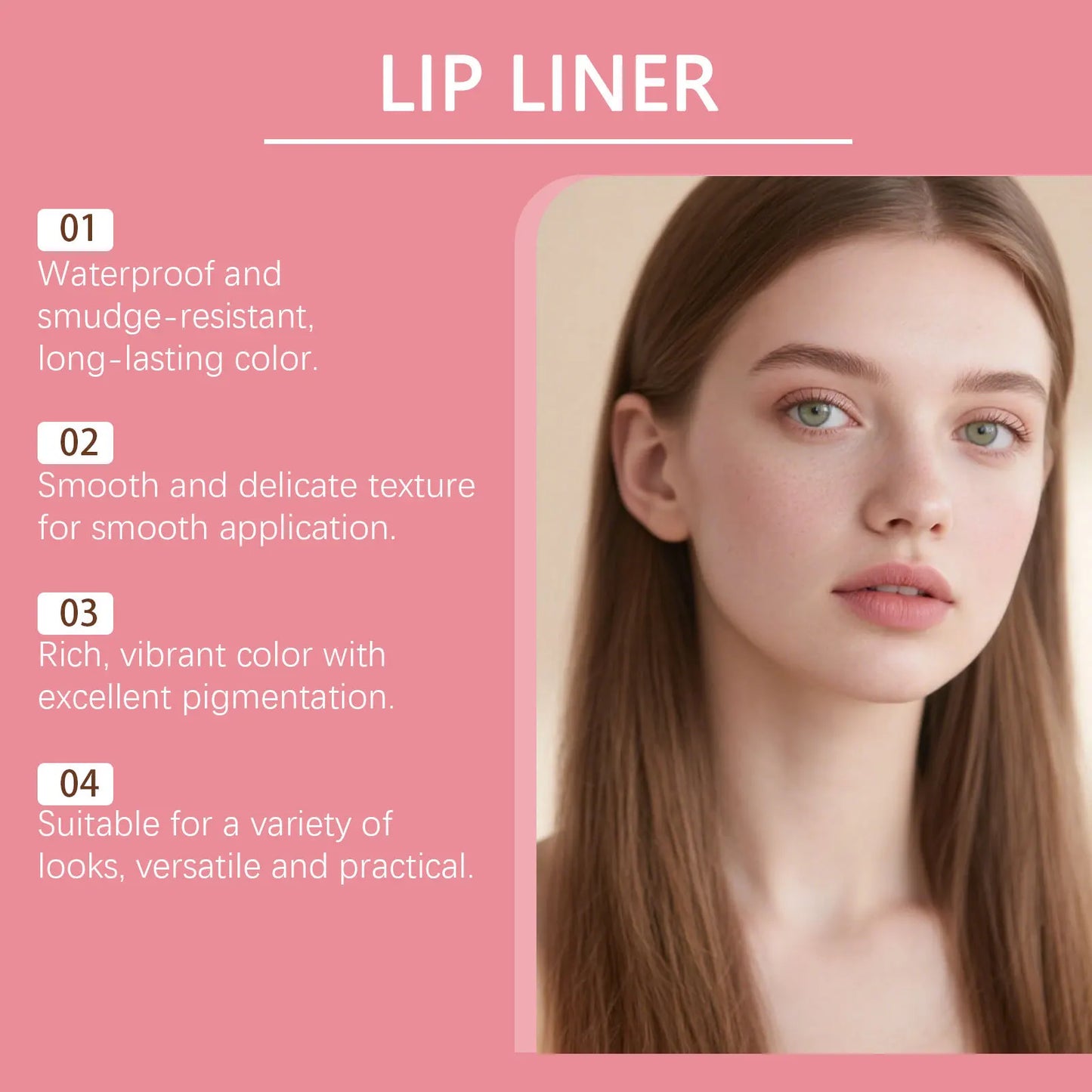 Waterproof Multi-Color Lip Liner Pencil – Moisturizing & Long-Lasting